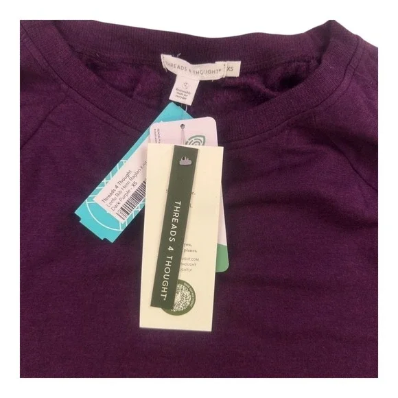 Threads 4 Thought Plum Fleece Lined Crewneck Sweatshirt XS NWT - Picture 4 of 16